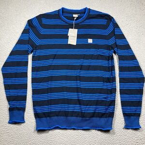 Bench Sweater Men's Medium Blue‎ Stripe Casual Street Urban Crew Neck Modern NEW
